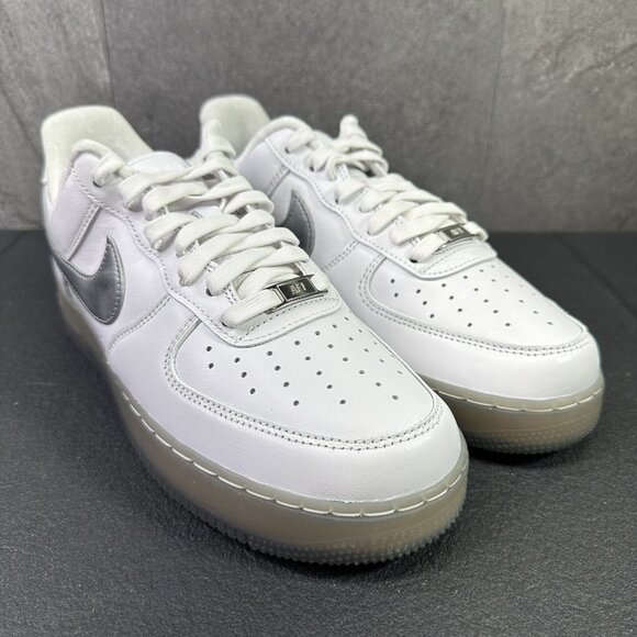 Nike Air Force 1 '07 Premium White Metallic Silver 2022 Size 9.5 Mens Sneakers - Picture 8 of 13